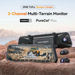 WOLFBOX G900TRIPRO Bumper 12" Mirror Dash Cam, 256GB, Model G900TriPro Bumper